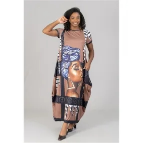 Headwrap Queen Bubble Maxi Dress