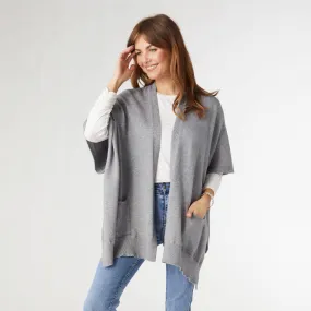 Heather Grey Alani Lightweight Cardigan with Pocket (One Size)