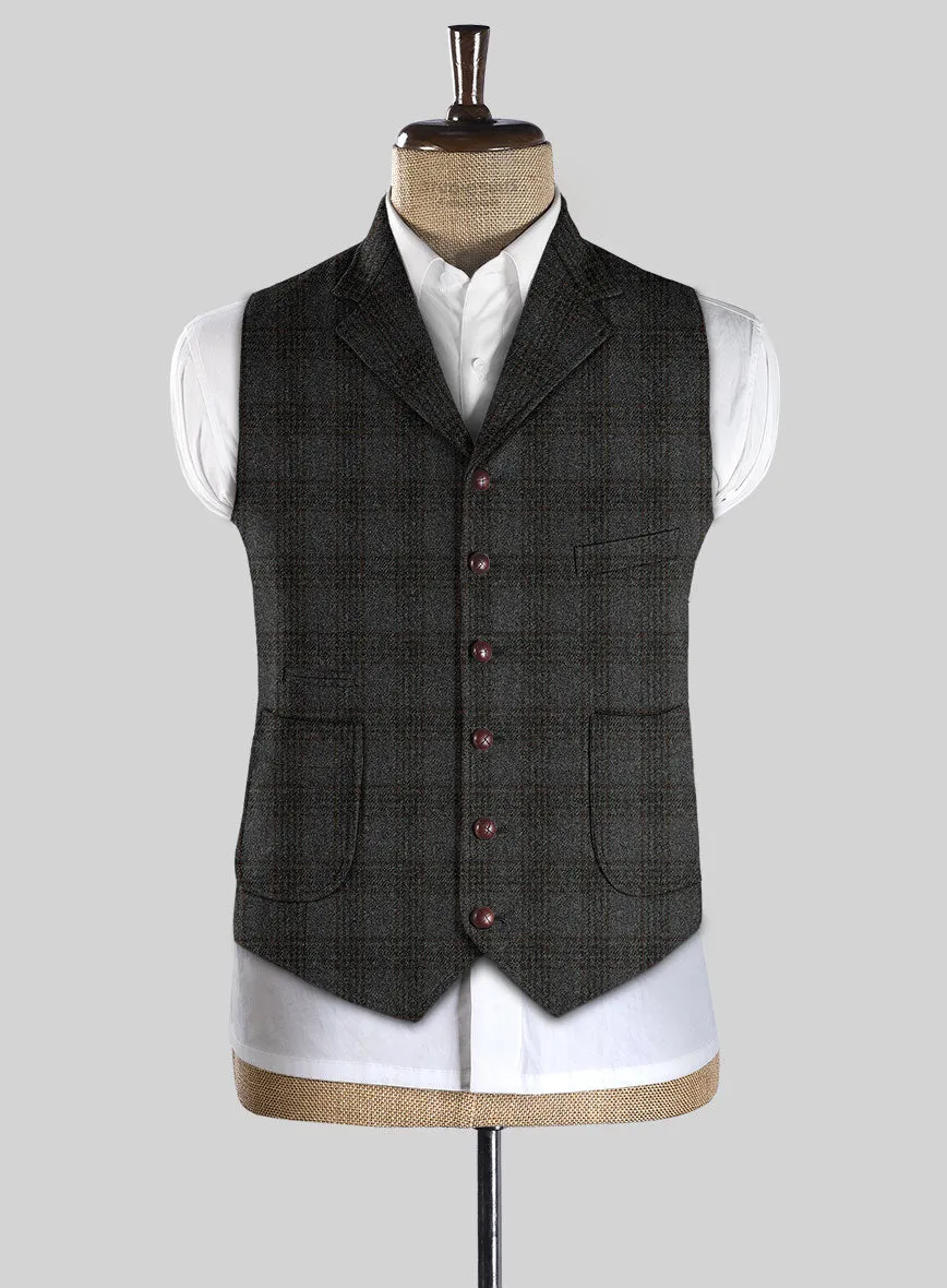 Highlander Gray Classic Check Tweed Hunting Vest