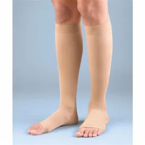 Juzo Soft Opaque Knee-High Compression Stockings, Open Toe, Size 5 Short, Beige