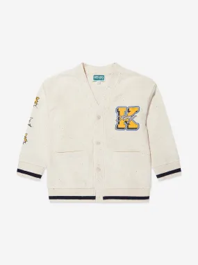 KENZO Boys Varsity Cardigan in Ivory