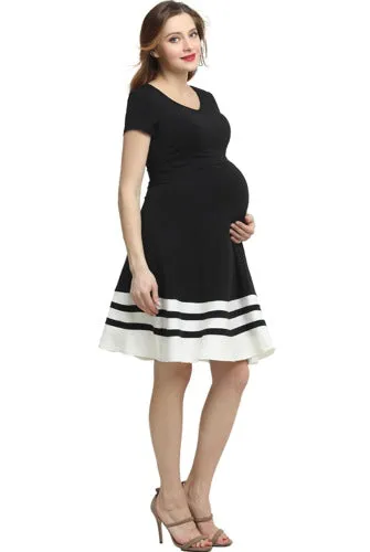 Kimi   Kai Maternity "Theresa" Colorblock Skater Dress