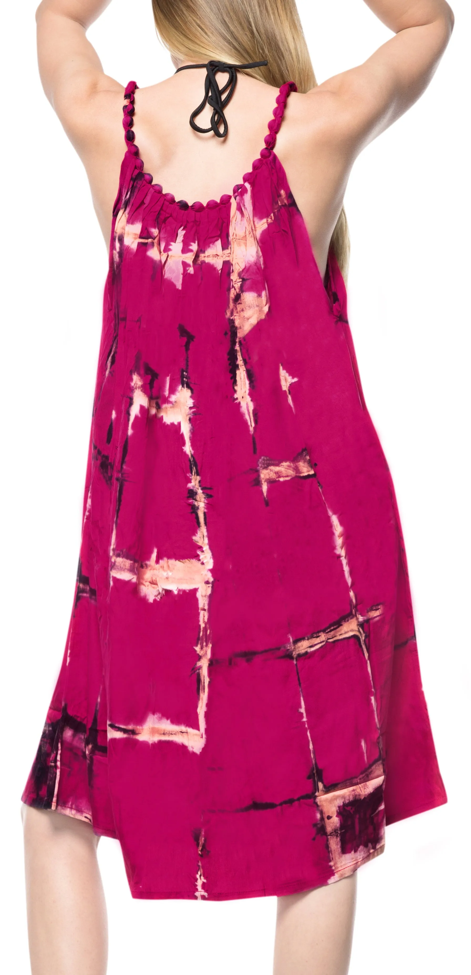 LA LEELA Tie Dye Evening Beach Dress Bride Cruise OSFM 14-18  Pink_3475