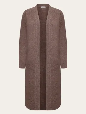 Lambswool long cardigan - RWS - Demitasse (brown)