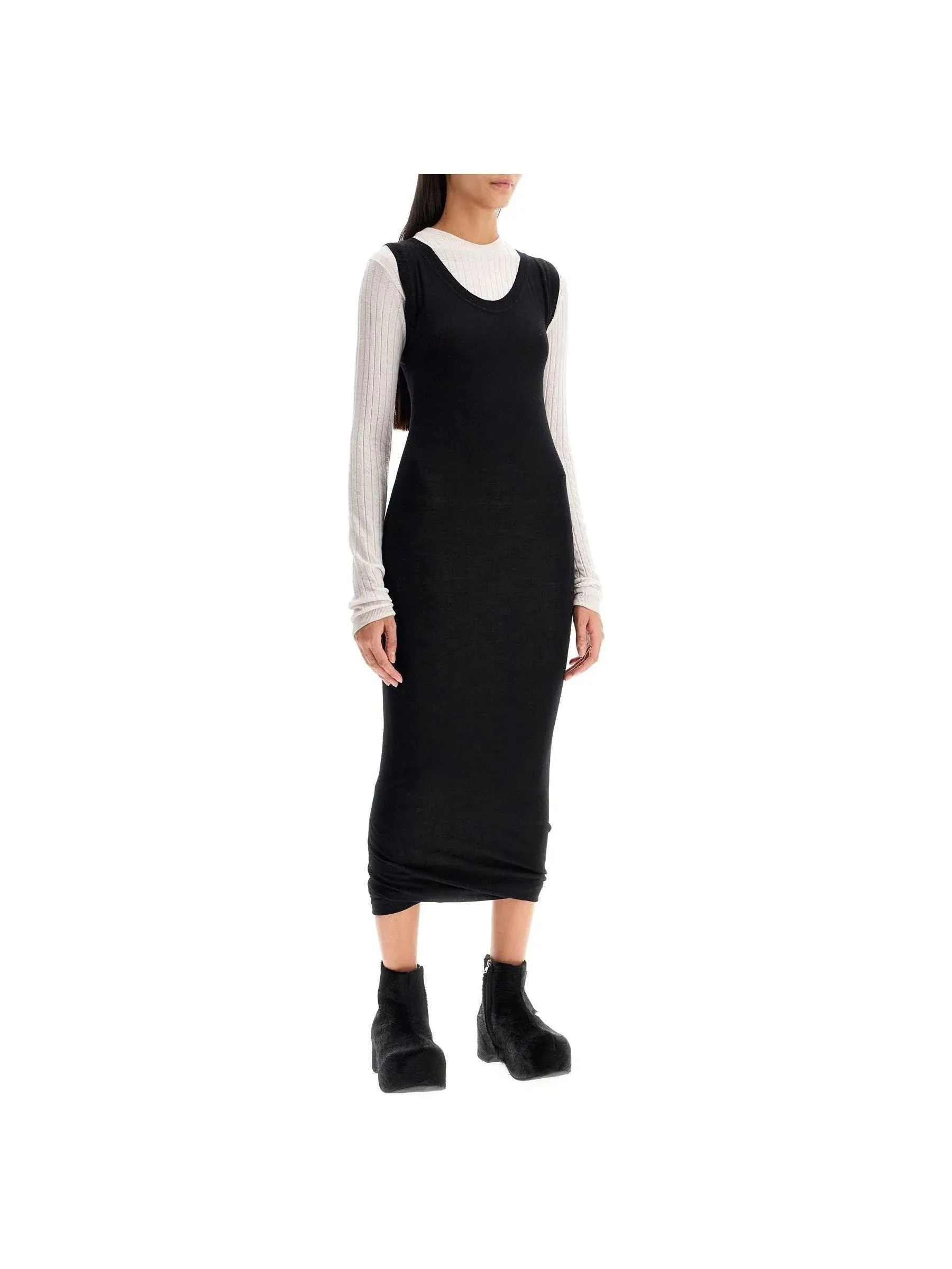 Layered Knit Wool Dress