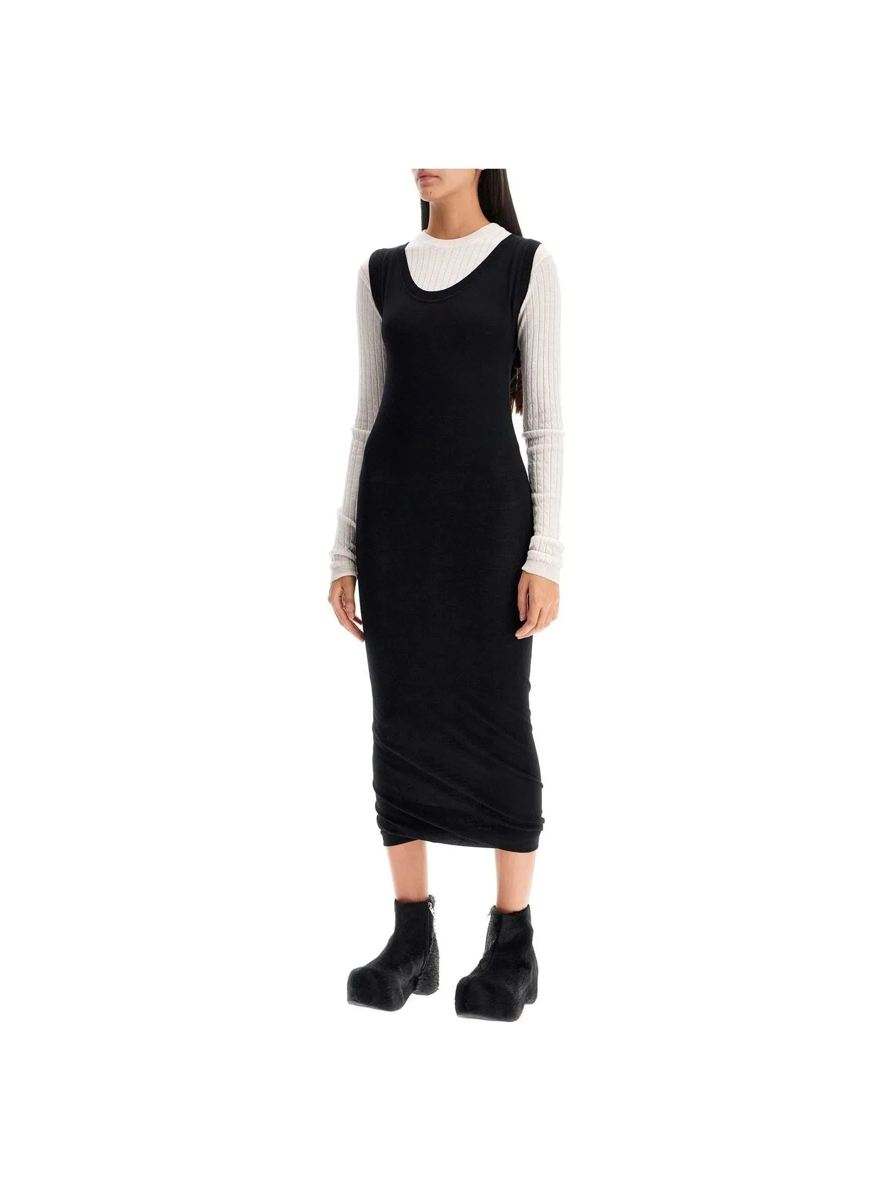 Layered Knit Wool Dress