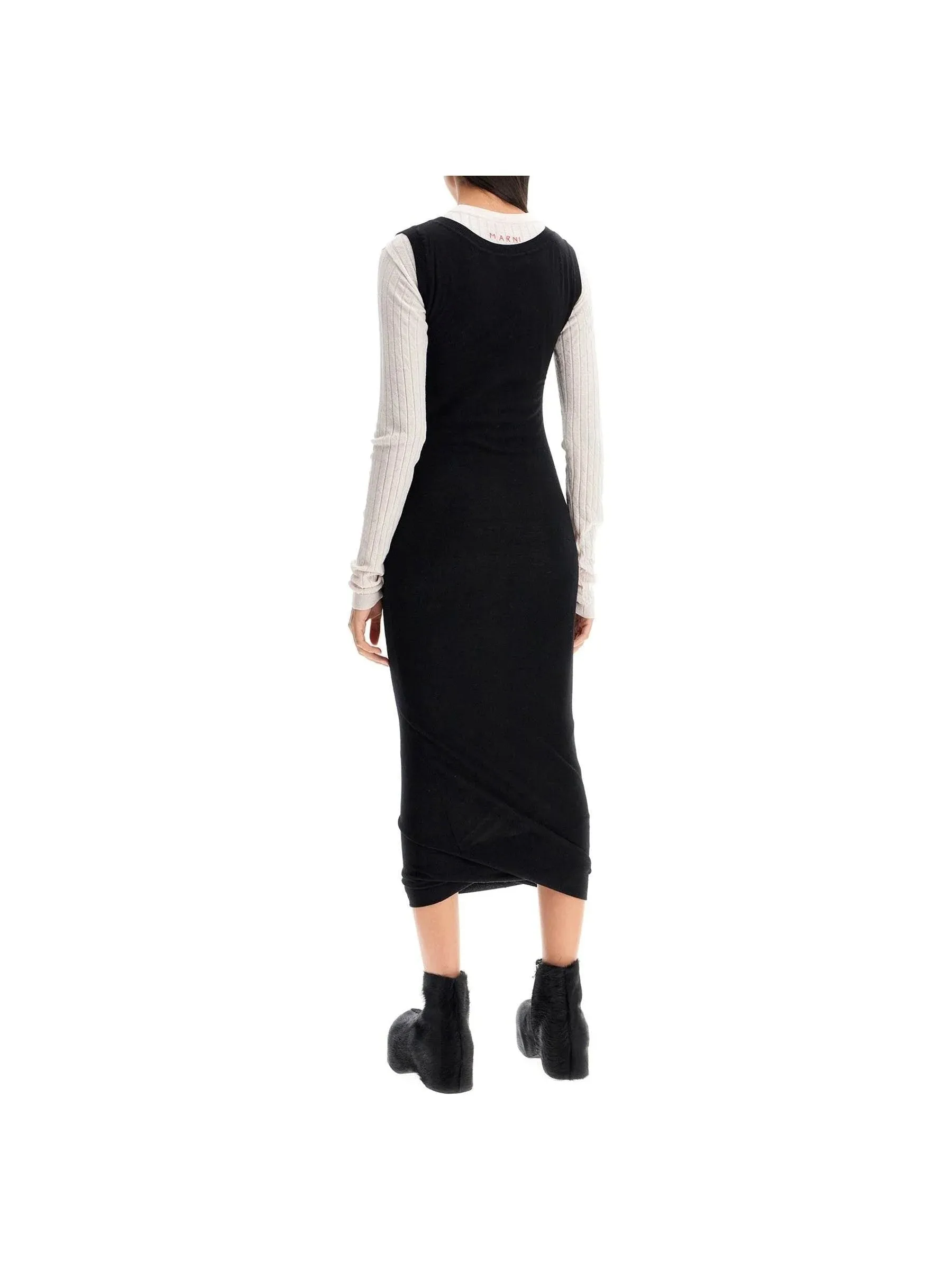 Layered Knit Wool Dress