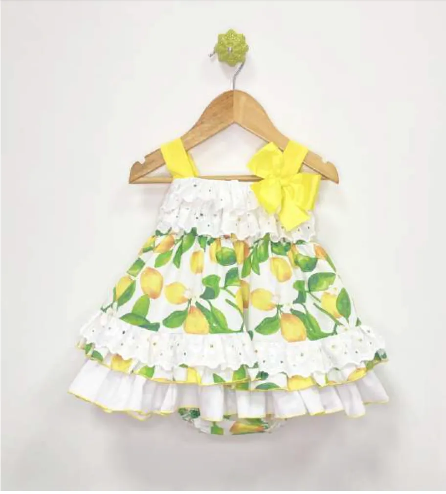 Lemon Dress and Bonnet