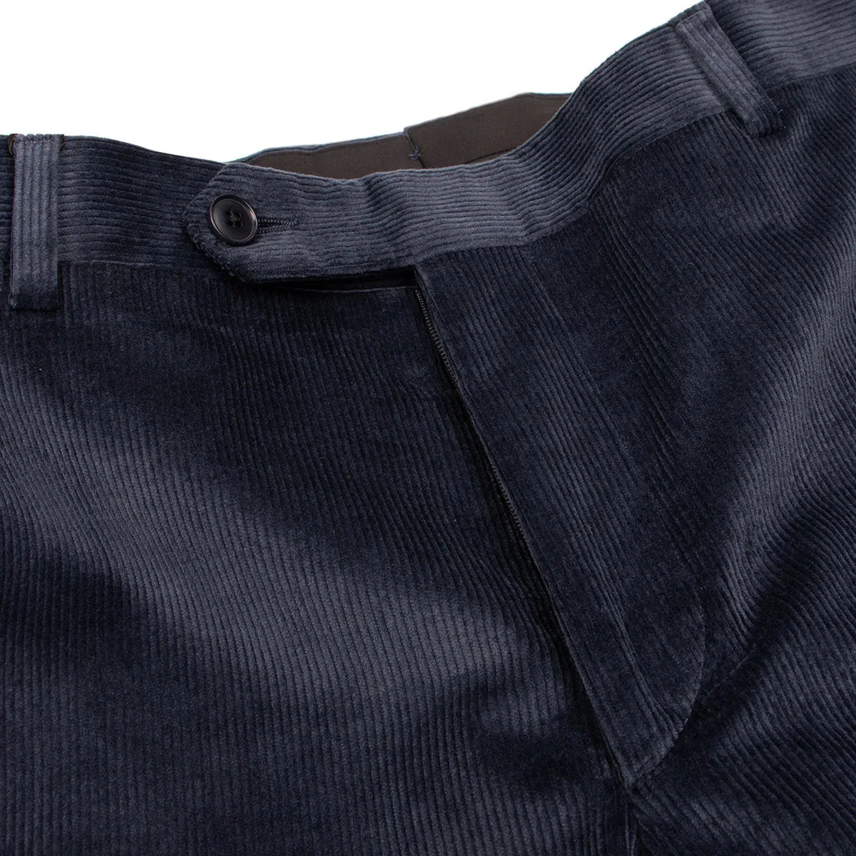 Light Navy Loro Piana Stretch Cotton & Wool Corduroy Trousers