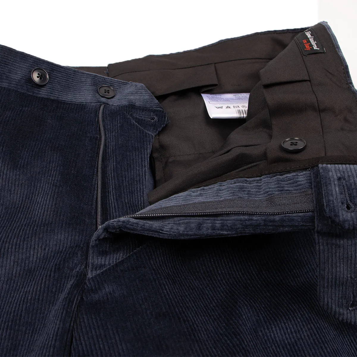 Light Navy Loro Piana Stretch Cotton & Wool Corduroy Trousers