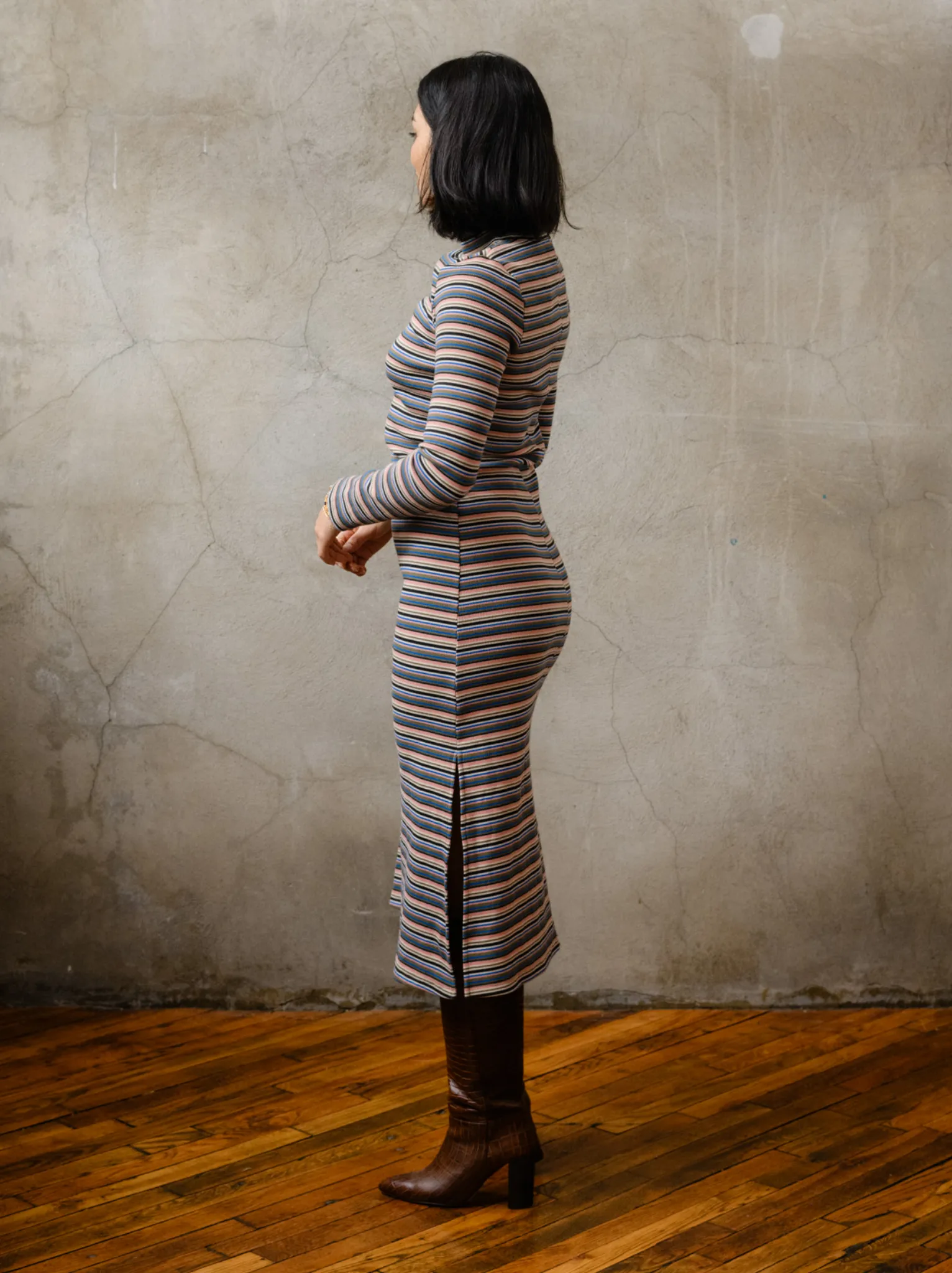 Lilith Rib-Knit Midi Dress