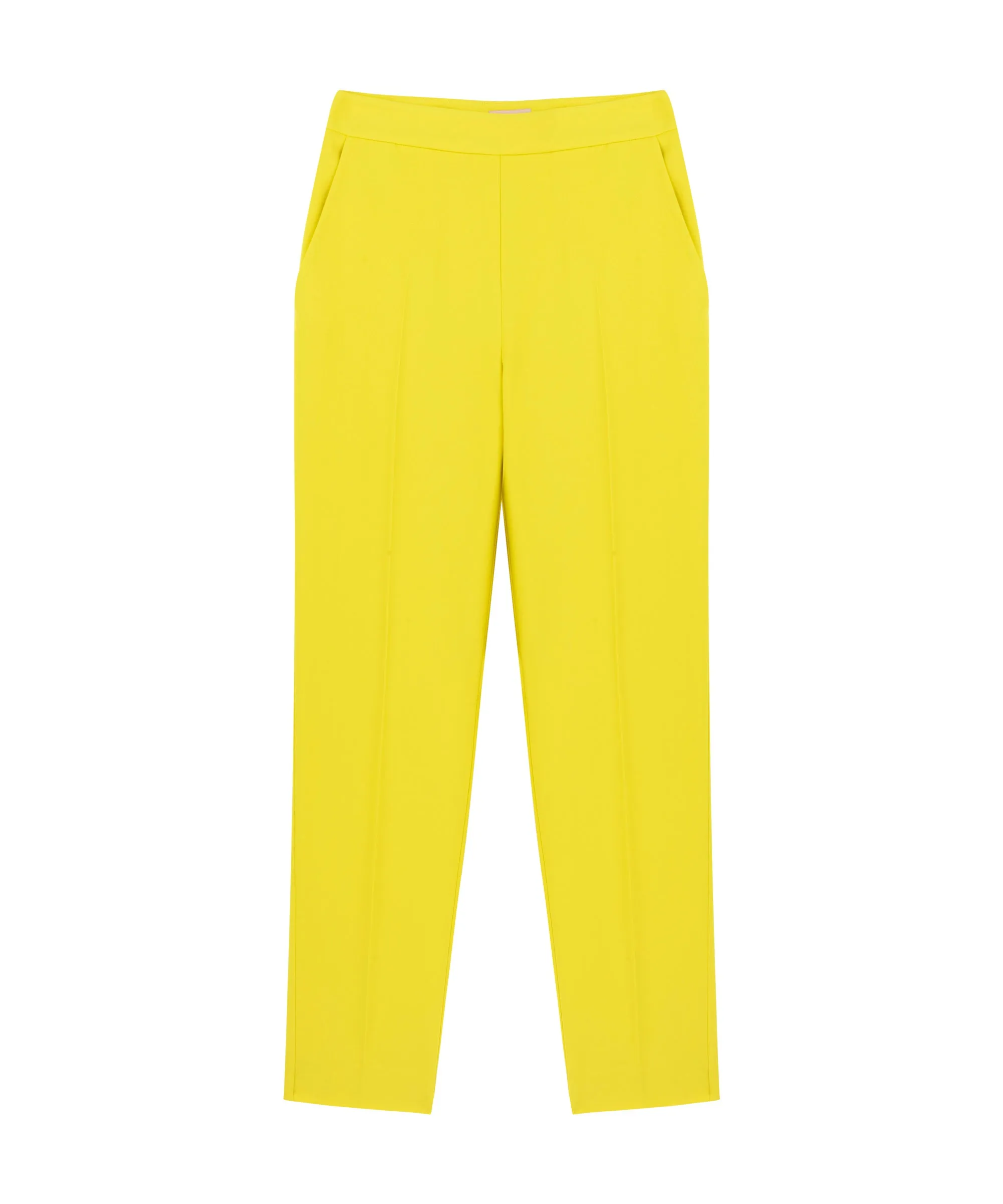 Machka Crepe Cigarette Fit Trousers Yellow