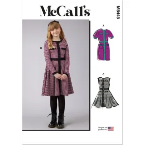 McCall's Pattern M8445 Girls' Knit Dresses