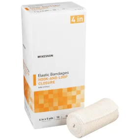 McKesson Elastic Bandages, Non-Sterile, Hook and Loop Closure, 4 Inch x 5 Yard