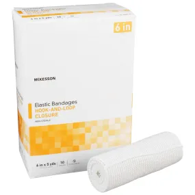 McKesson Elastic Bandages, Non-Sterile, Hook and Loop Closure, 6 Inch x 5 Yard