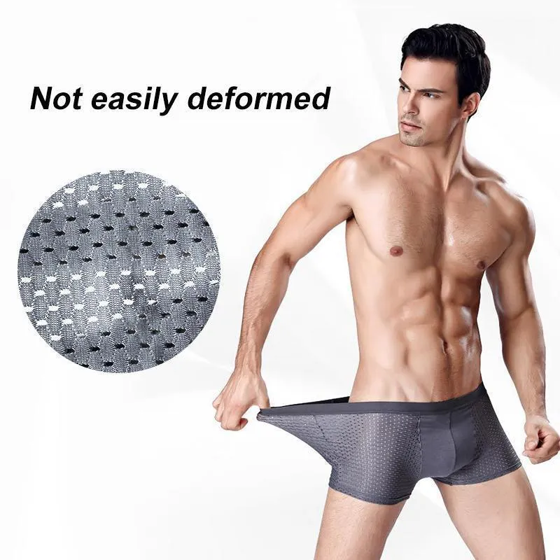 Mens Breathable Ice Silk Boxer