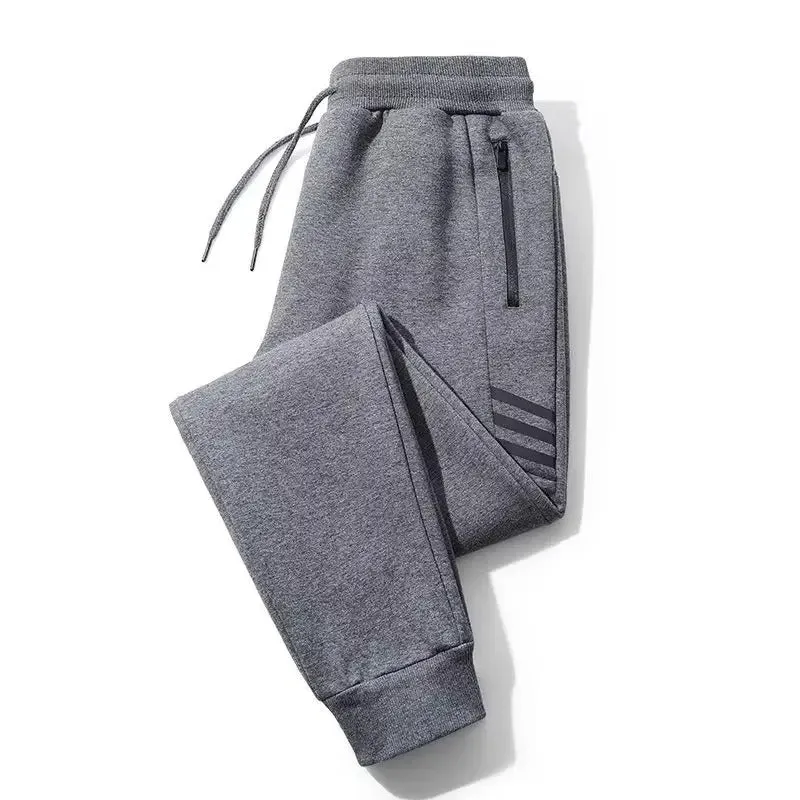 Men's Trousers Loose Fitting Sports Pants Large Straight Tube Warm Sweatpants | K176