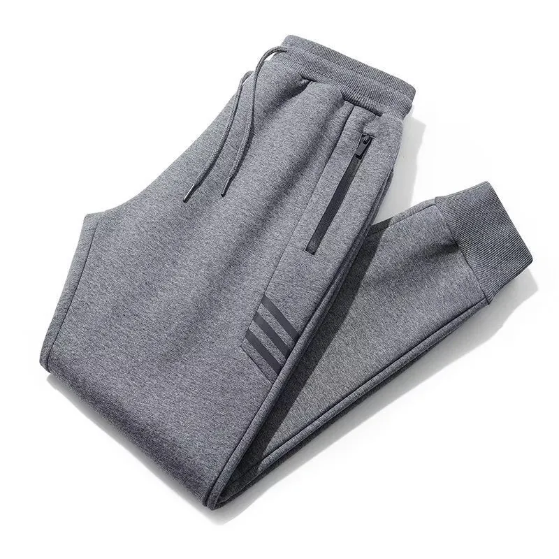 Men's Trousers Loose Fitting Sports Pants Large Straight Tube Warm Sweatpants | K176