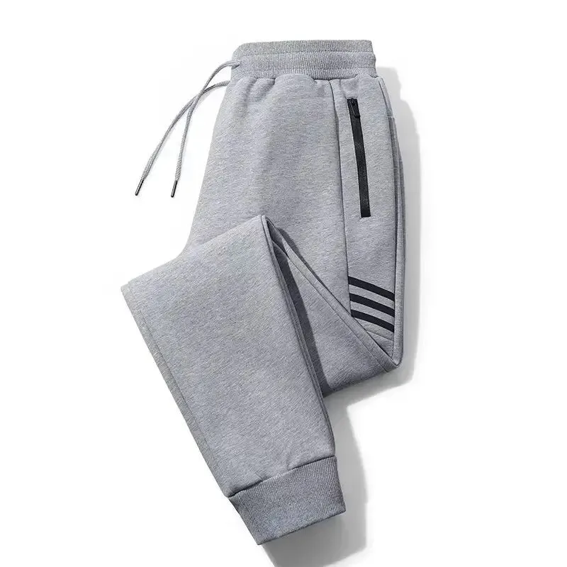 Men's Trousers Loose Fitting Sports Pants Large Straight Tube Warm Sweatpants | K176