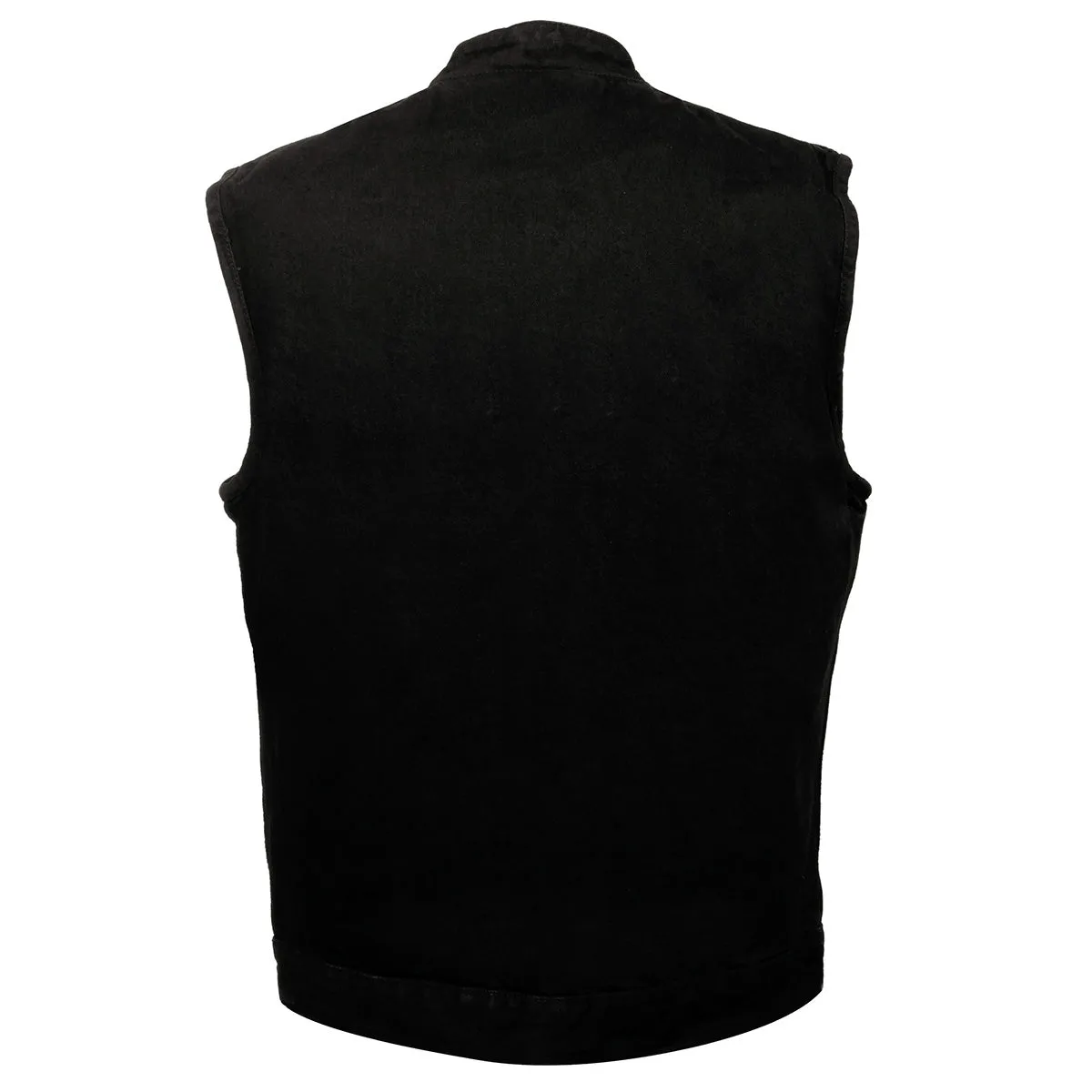 Milwaukee Leather DM2238 Men's Classic Black Denim Club Style Vest with Snap Button Closure