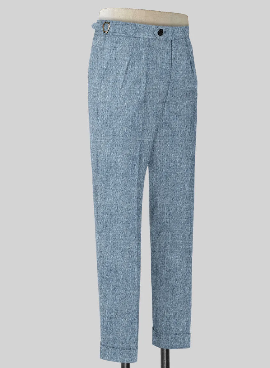 Napolean Stretch Light Blue Highland Wool Trousers