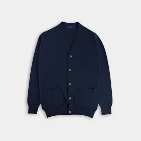 Navy Lightweight Cashmere Cardigan