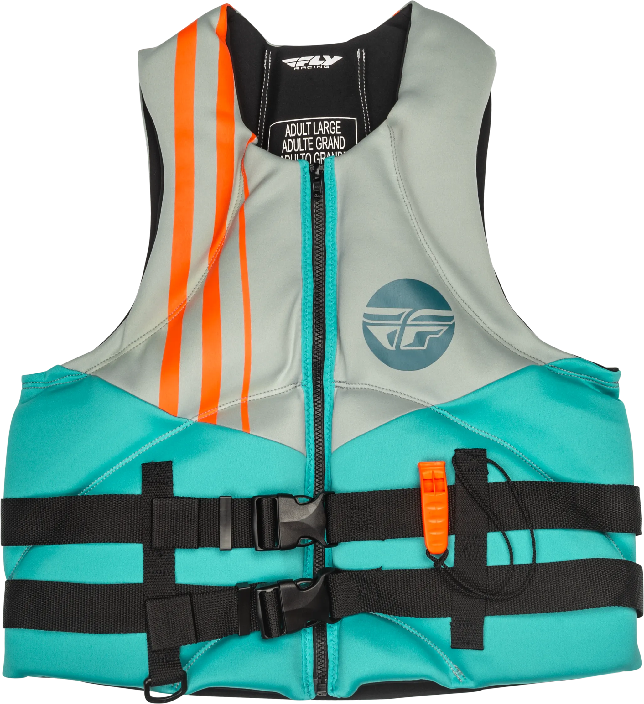 NEOPRENE FLOTATION VEST TEAL/GREY/ORANGE MD