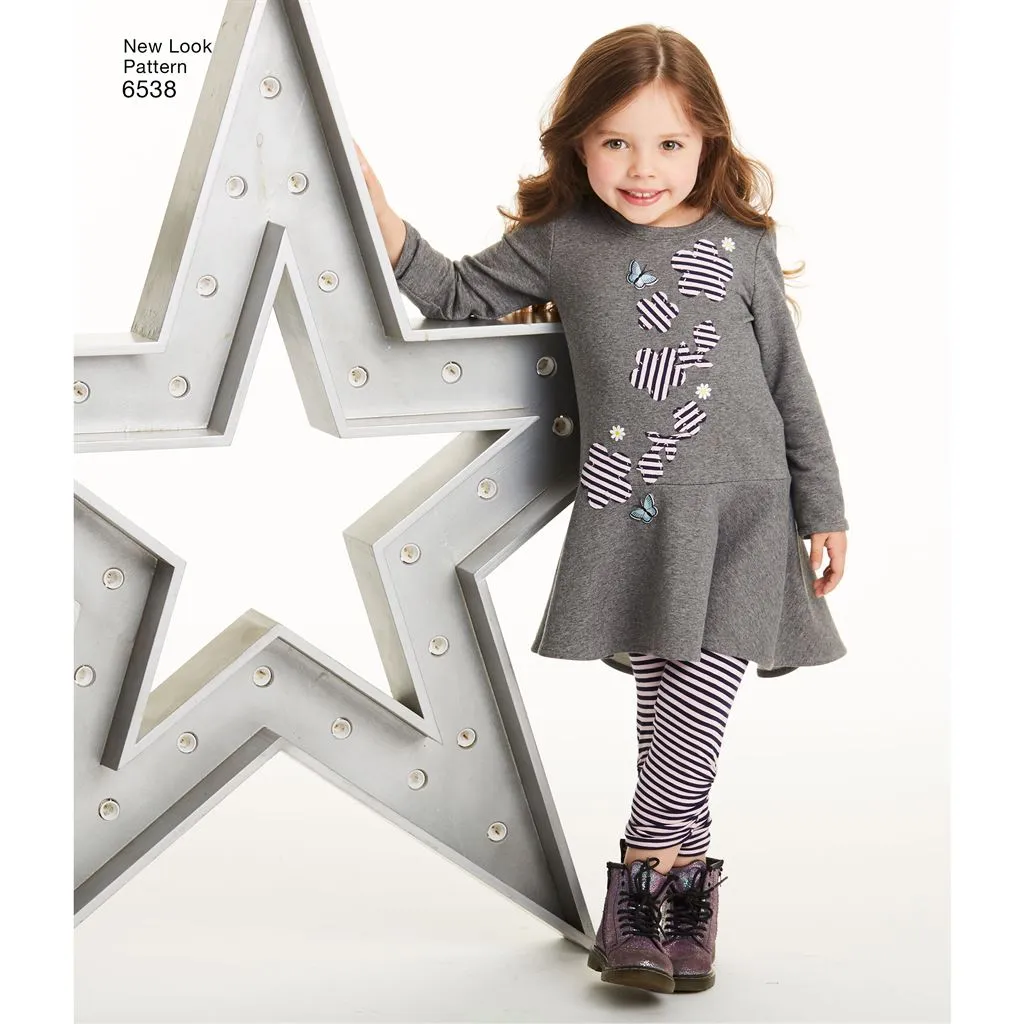 New Look Pattern 6538 Child's Knit Leggings and Dresses