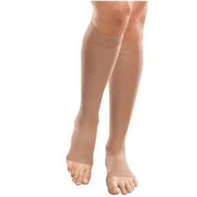 Opaque Knee-High Moderate Compression Stockings, Medium Petite, 15-20 mmHg, Natural