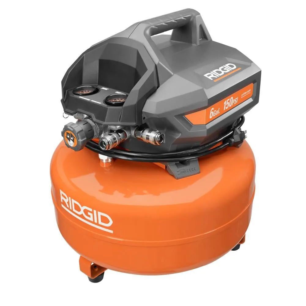 Open Box -  RIDGID OF60150HA 6 Gal. Portable Electric Pancake Compressor