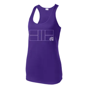 Pickleball Court | Women’s Racerback Tank | 100% Polyester