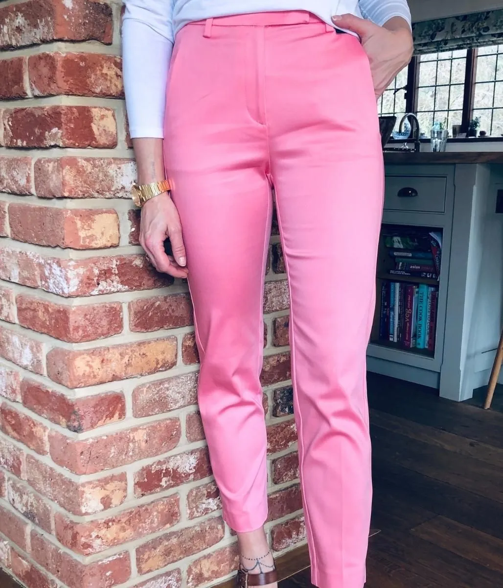 Pink Mia Slim Leg 7/8 Trousers