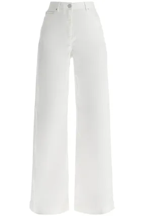 Pinko Wide Leg Twill Trousers In Italian