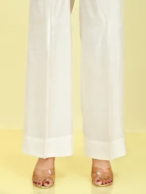 Raw Silk Pants -Cream