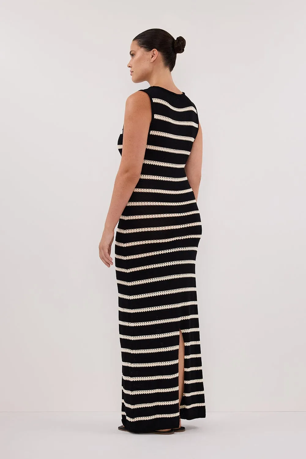 SAM STRIPE BOAT NECK MAXI DRESS