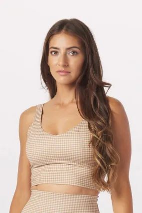 Sculpt Tank - Almond / Linen Gingham *Restocks in January