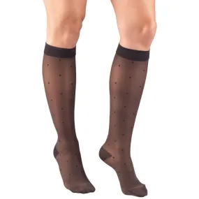 Second Skin Women'Sheer 15-20 mmHg Dot Pattern Knee Highs