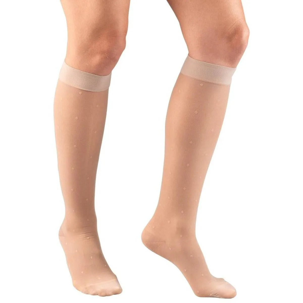 Second Skin Women'Sheer 15-20 mmHg Dot Pattern Knee Highs