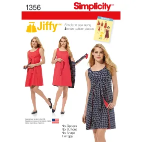 Simplicity S1356 Misses' Vintage Jiffy Reversible Wrap Dress