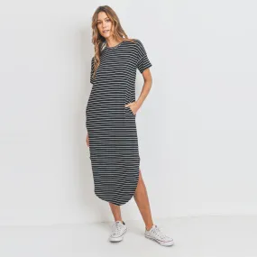 Sporty Striped Knit Dress