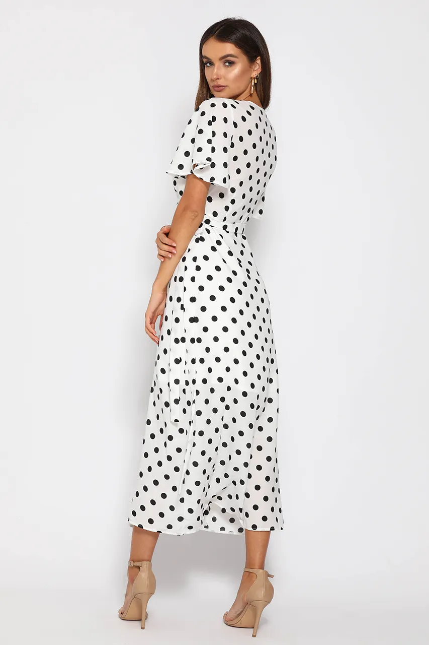 Spot wrap dress