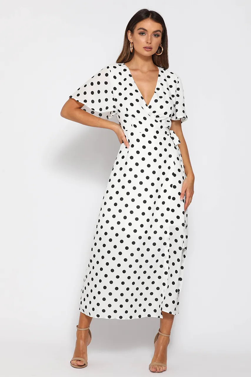 Spot wrap dress