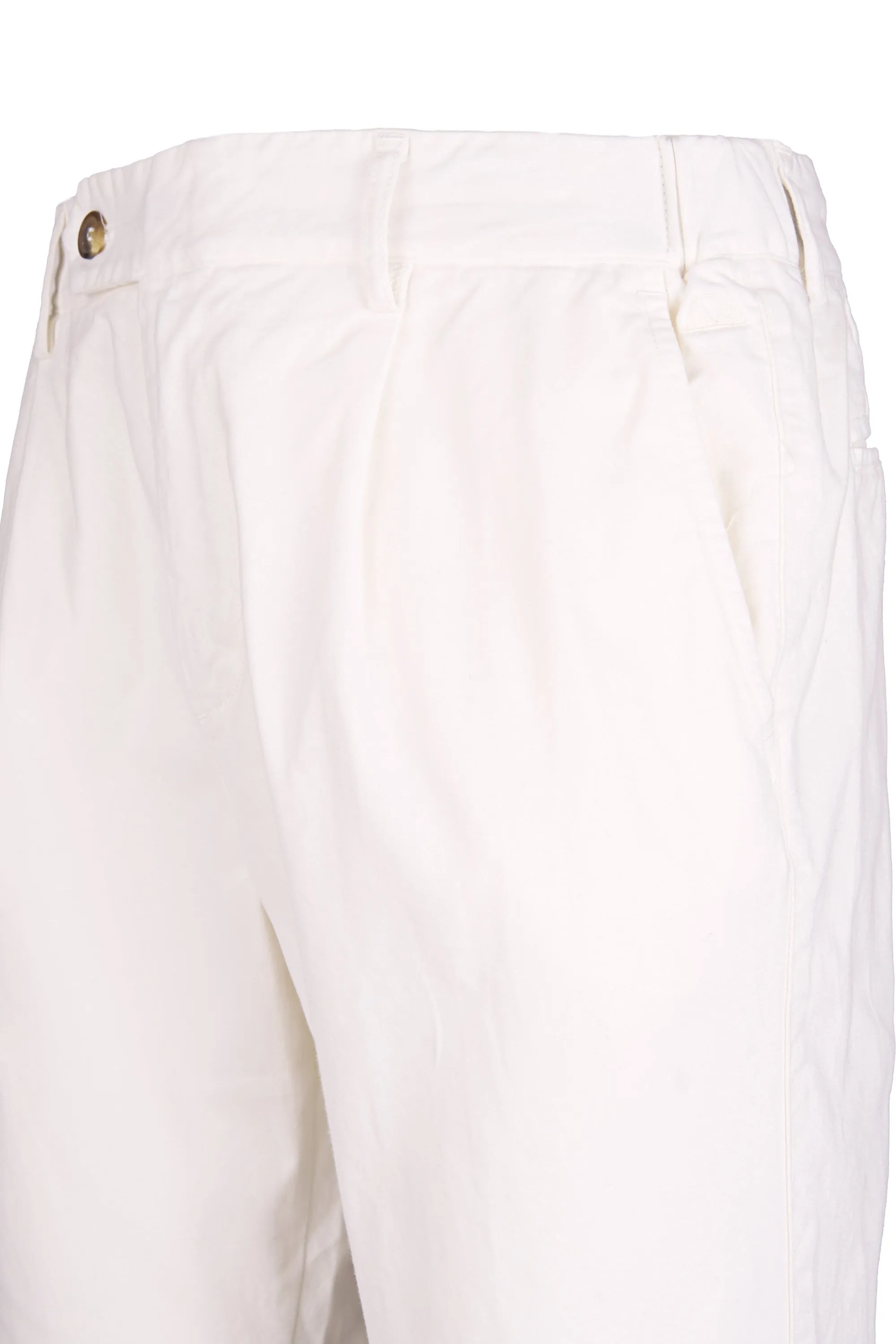 Stretch Cotton Twill Chino Pants with Pleats