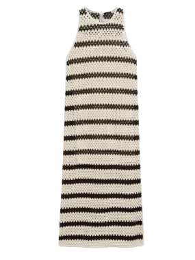 Striped Crochet Midi Dress