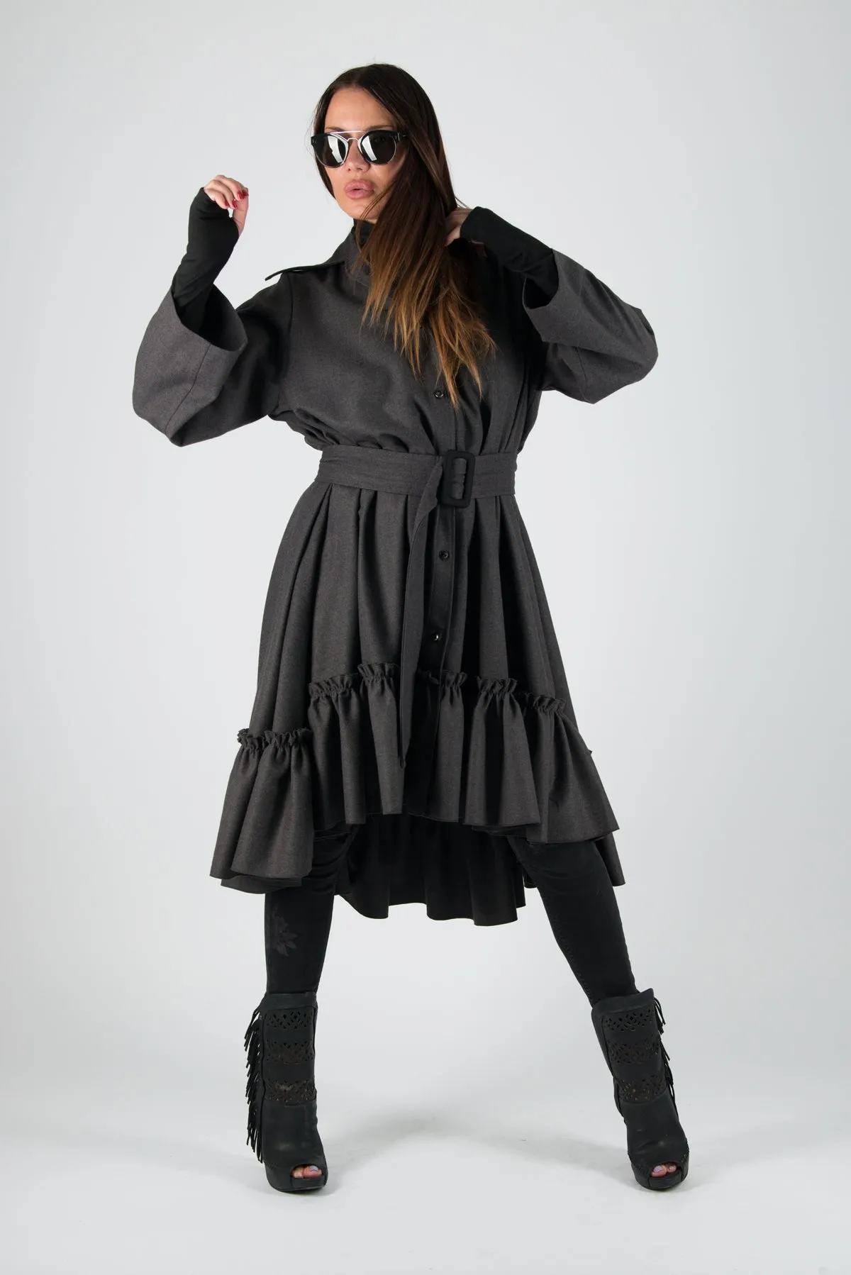 TATIANA Winter Cashmere Shirt Dress