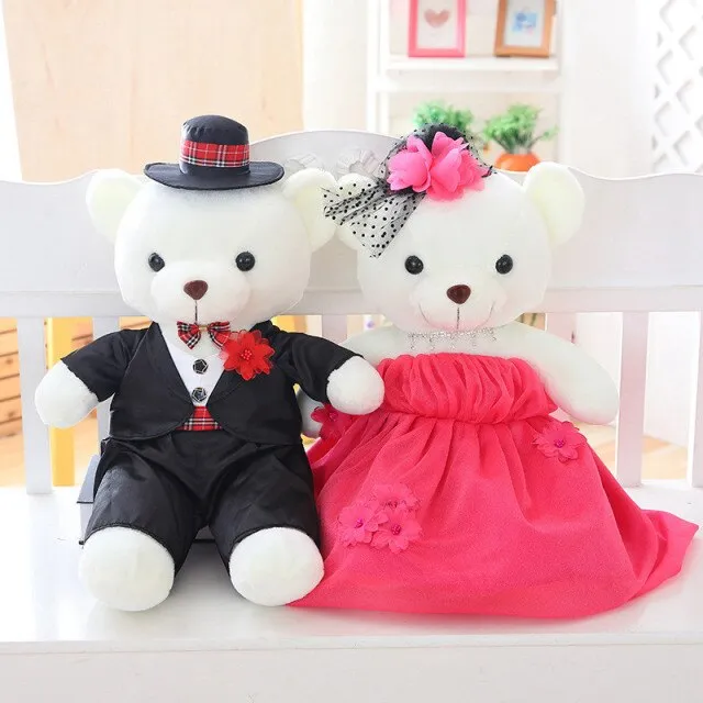 The Perfect Plush Bridal Teddy Bear Couple-Wedding Gift- Decoration