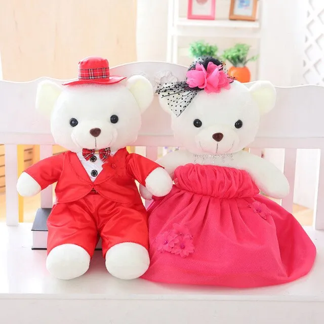 The Perfect Plush Bridal Teddy Bear Couple-Wedding Gift- Decoration