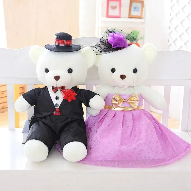 The Perfect Plush Bridal Teddy Bear Couple-Wedding Gift- Decoration