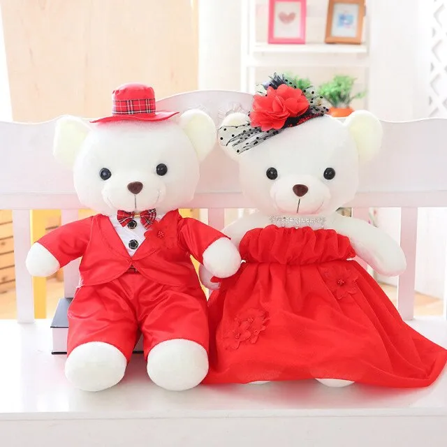 The Perfect Plush Bridal Teddy Bear Couple-Wedding Gift- Decoration