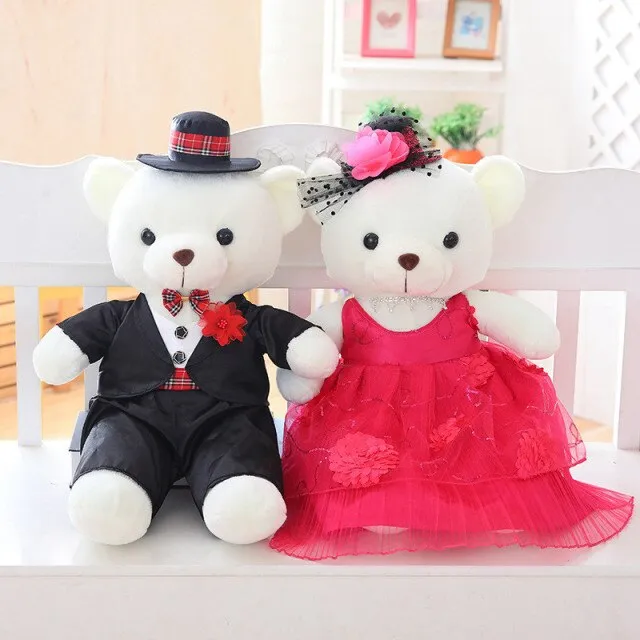 The Perfect Plush Bridal Teddy Bear Couple-Wedding Gift- Decoration